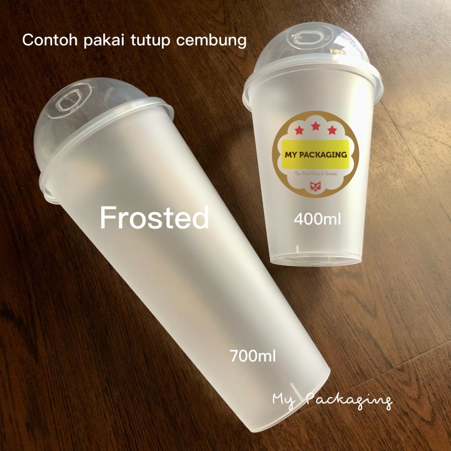 Gelas Cup PP Injection 22oz 700ml BURAM FROSTED DOFF 22 oz 700 ml - 25set