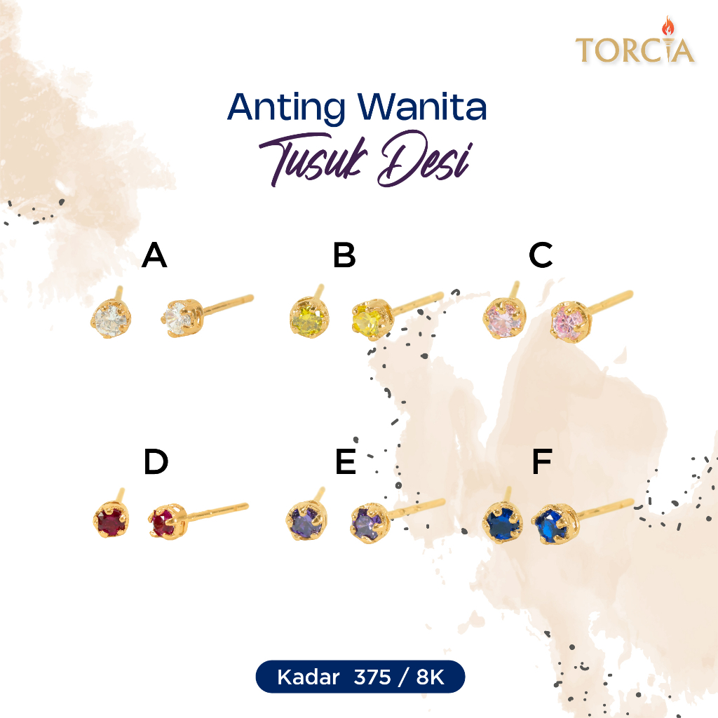 Anting Emas Asli Tusuk Desi Kadar 375 Torcia