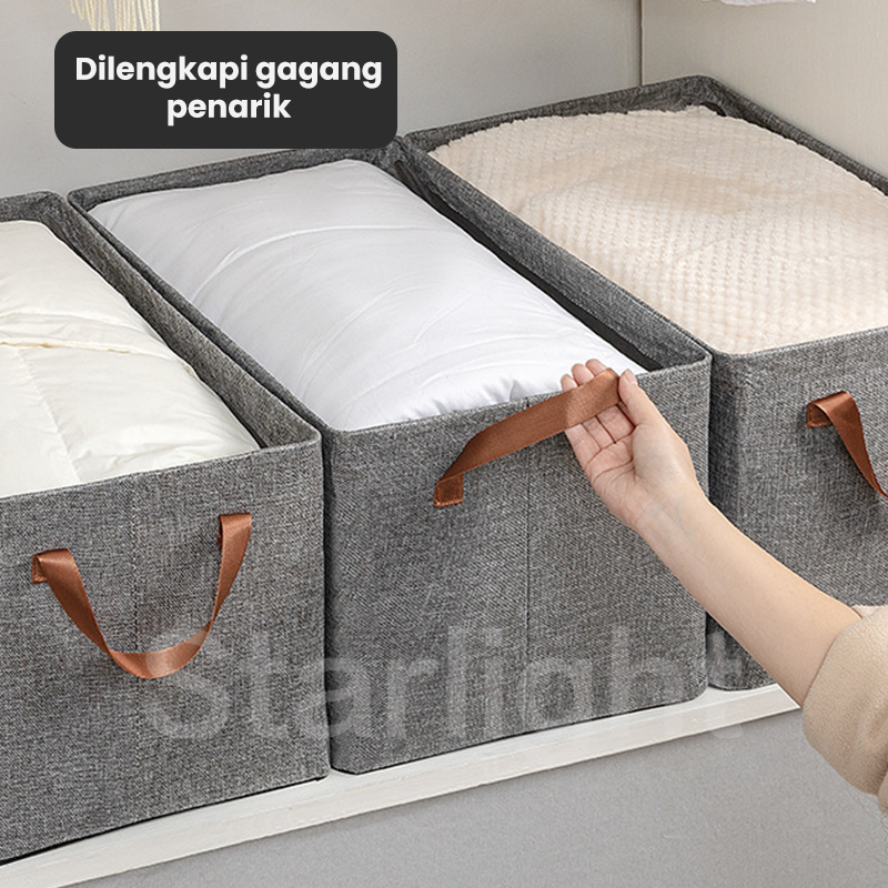 Starlight Tempat Penyimpanan Baju Tas Foldable Storage Box Clothing Organizer Keranjang Penyimpanan Lipat Persegi Box Baju Selimut Lipat Serbaguna Organizer Lemari Pakaian HSB228