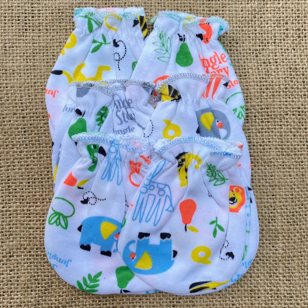 PROMO 7.7 3 pcs sarung tangan 3 pcs sarung kaki bayi baru lahir ASYAM BABY