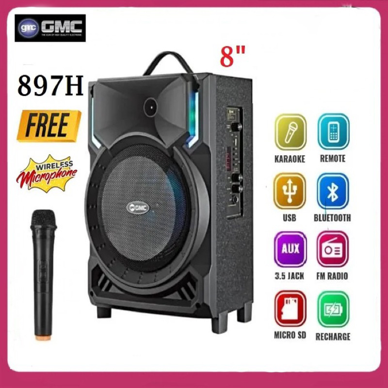 GMC 897H SPEAKER PORTABLE GMC 897H GMC SPEAKER GMC MULTIMEDIA WITH BLUETOOTH KARAOKE