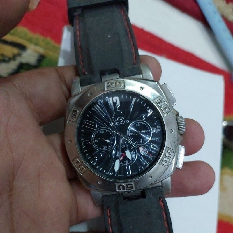 jam tangan original Louis Valentino Luxury Watch Chronograph preloved second bekas