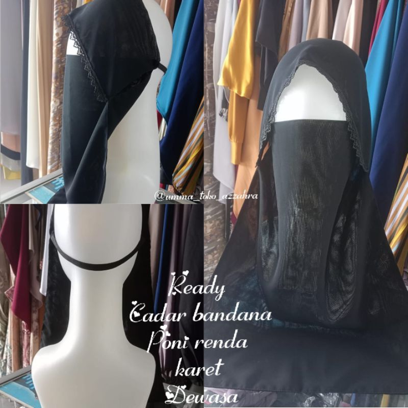 Cadar Bandana Poni Renda Karet