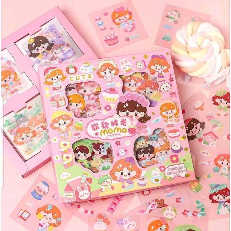

Sticker Momo Cute | Momo Tea Time Little Girl 100 lembar | Sticker anak lucu murah | Sticker journaling & sticker botol