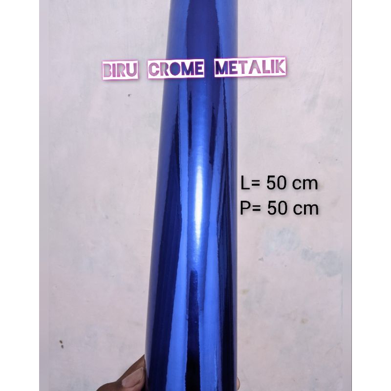 SKOTLET STIKER MOTOR WARNA BIRU  KROME MEtTALIK