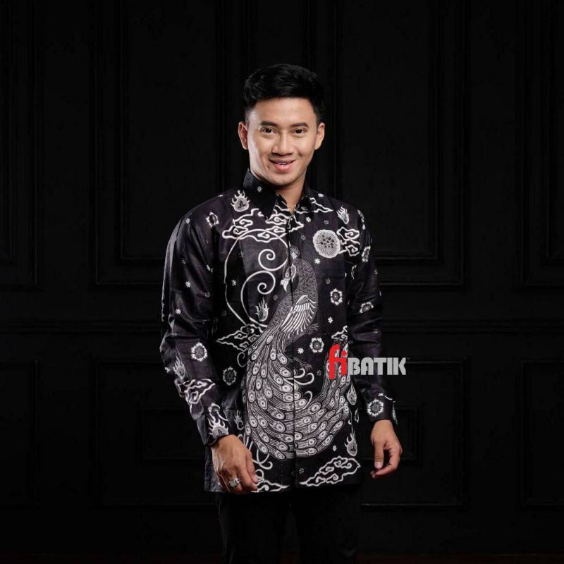 Kemeja batik pria lengan panjang size m l xl xxl