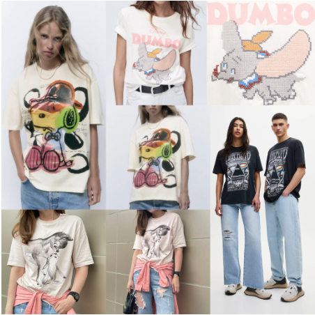 [PROMO] KAOS ZARA DISNEY MICKEY SNOOPY SMURF & P&B DALMATIAN DOGS