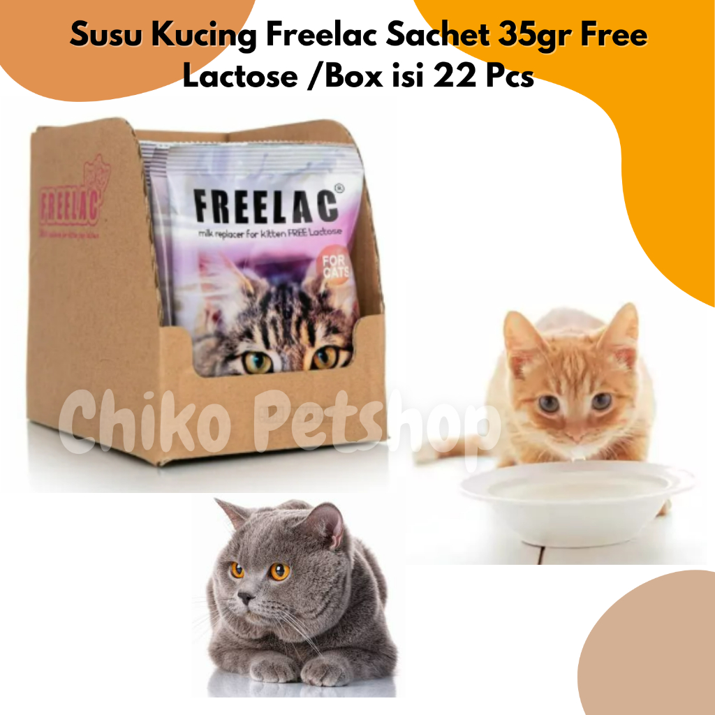 [BOX] Susu Kucing Freelac Sachet 35gr Free Lactose /Box isi 22 Pcs