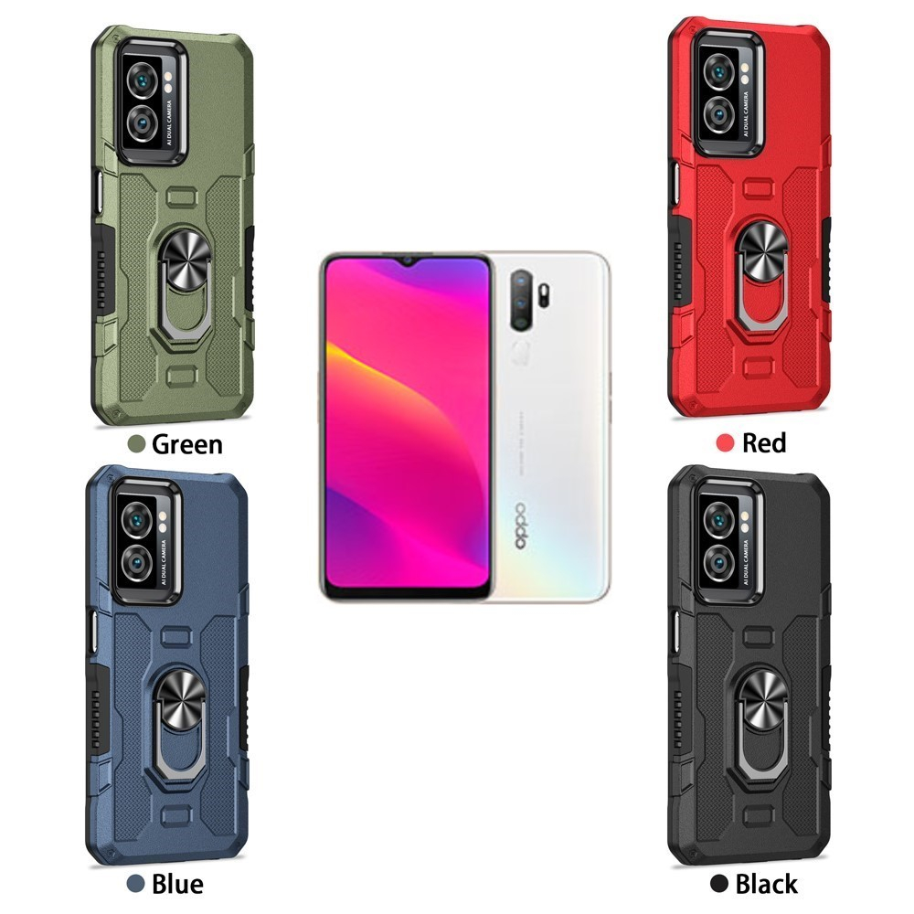 Case Armor OPPO A5 2020 Iring Cincin Magnetic Kesing Hp Protect kamera Premium Hard Case Standing Robot Pelindung Kamera