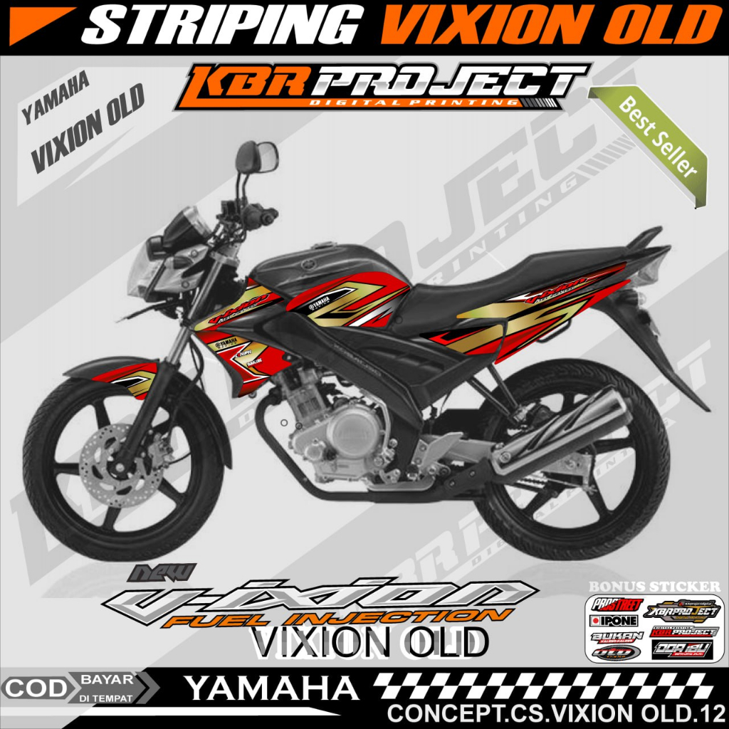 VIXION OLD STIKER STRIPING PREMIUM MOTOR KEREN LIS VARIASI VIXION OLD STIKER MOTOR YAMAHA DESAIN RAC