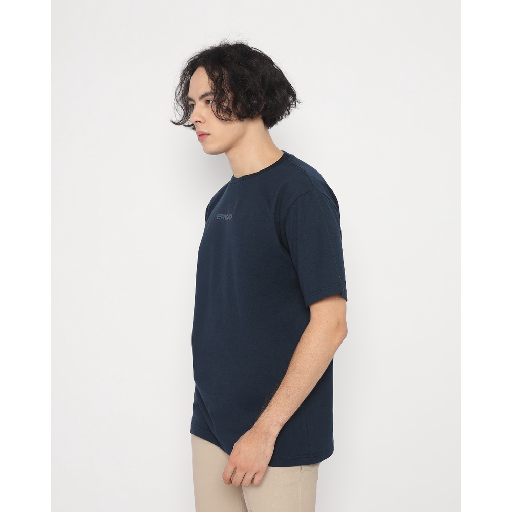 Erigo T-Shirt Oversize Garret Navy Unisex Unisex Oversize Pria Wanita Size M - XL Kaos Sablon Timbul