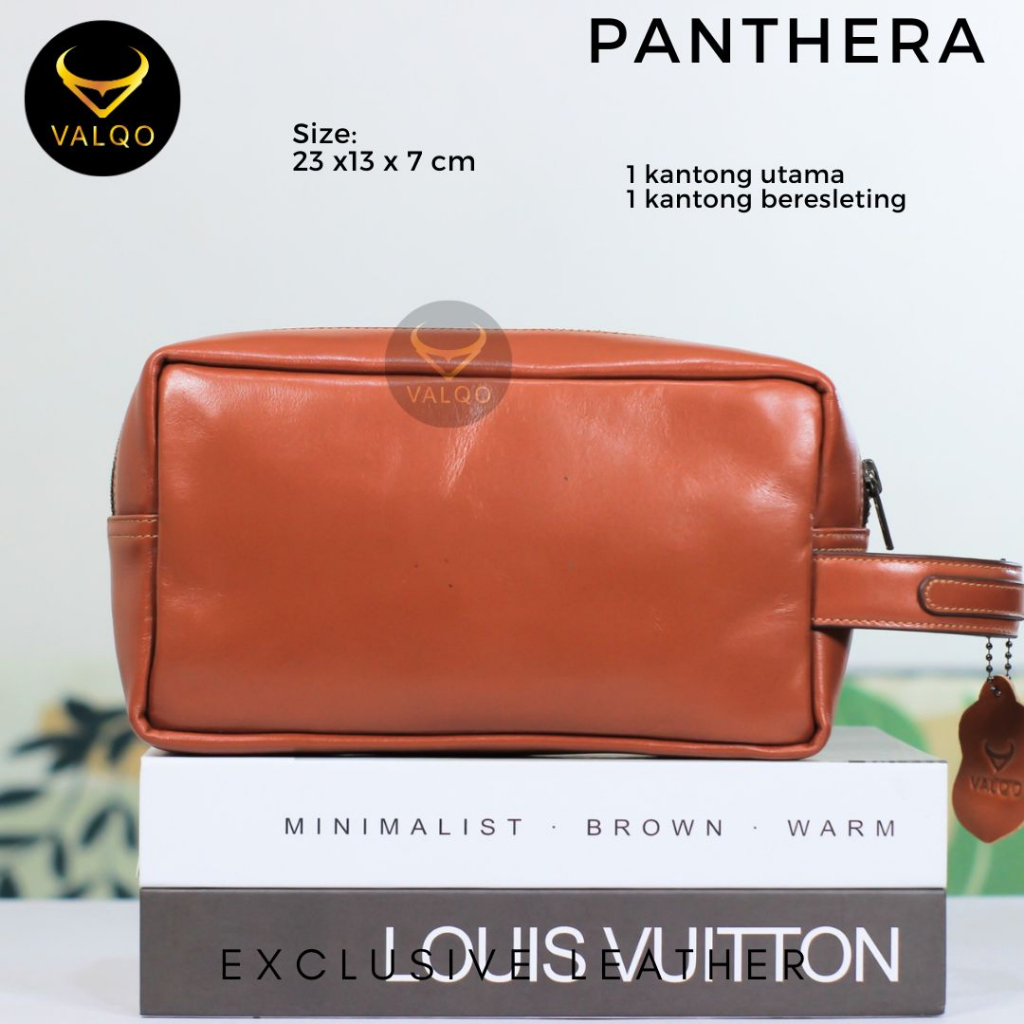 [VALQO] PANTHERA Pouch Kulit Clutch Handbag Pria Kulit Sapi Tas Tangan Pria Wanita