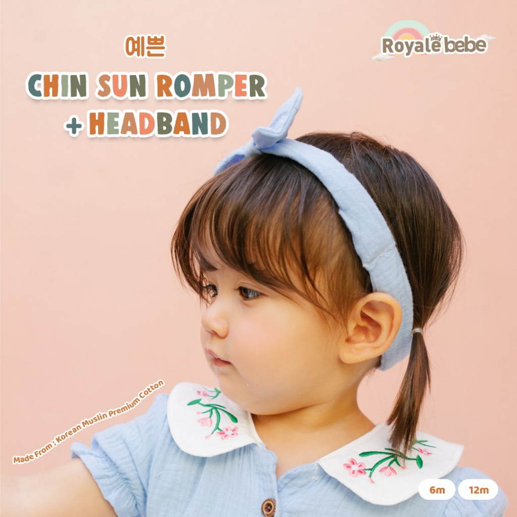 Royale Bebe  Chin Sun Romper + Headband / Romper Bayi