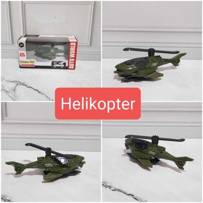 Mainan Diecast Kendaraan Tentara Militer - Diecast Tank Panser Helikopter Mobil Taktis Truk Militer