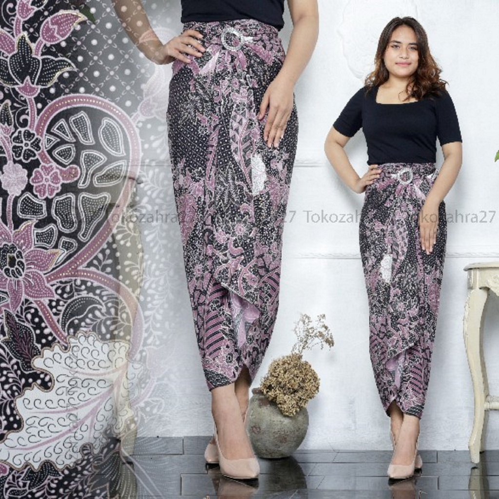 Rok Rempel Batik Pinggang Karet Jumbo MOTIF AUREL