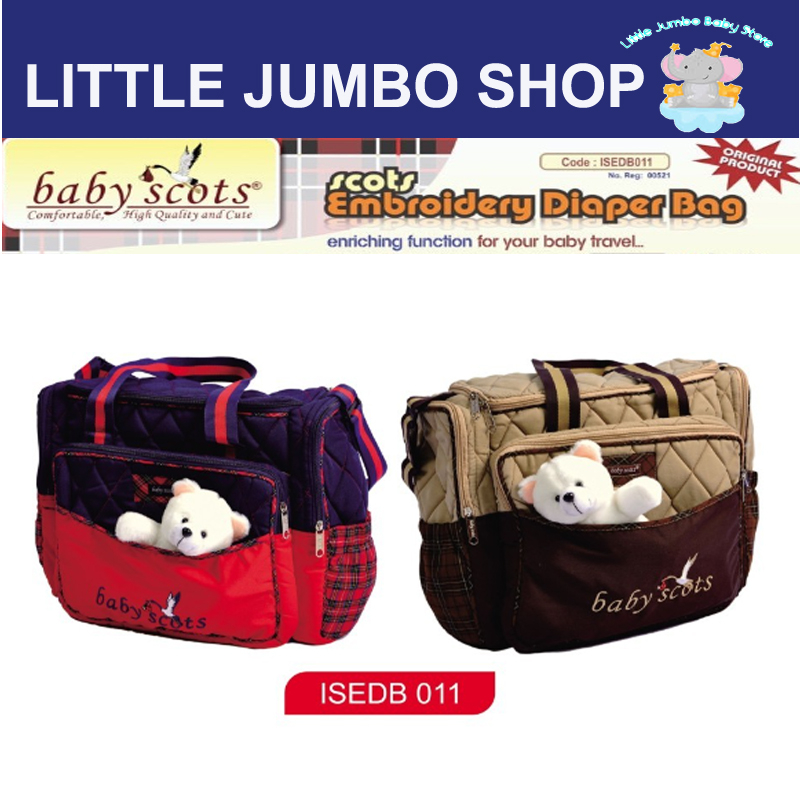 Little Jumbo - Baby Scots Tas Ukuran Besar Plus Boneka ISEDB011 - Tas Perlengkapan Bayi