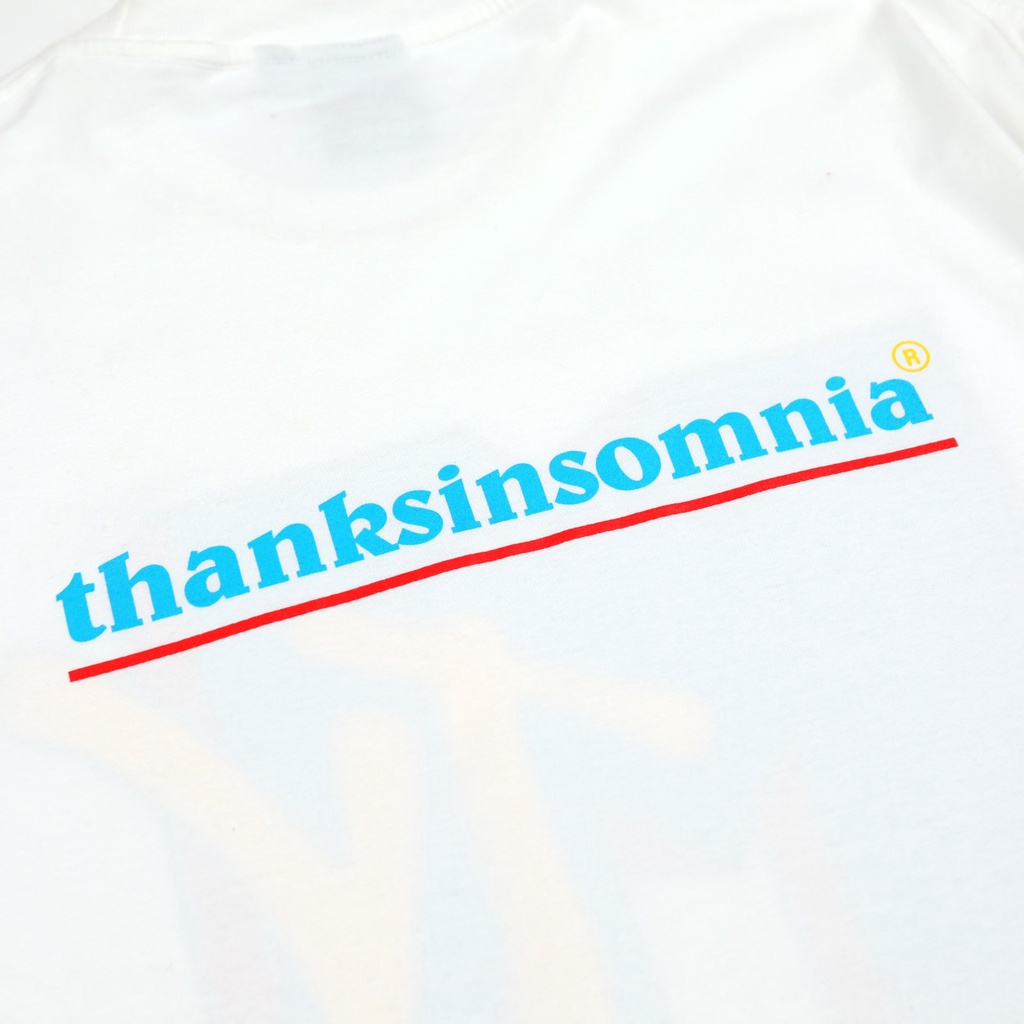 MTV Thanksinsomnia Tshirt &quot;Logo blue&quot; White Kaos Oversize Pria Wanita Size M-XL Kaos distro Thanksinsomnia