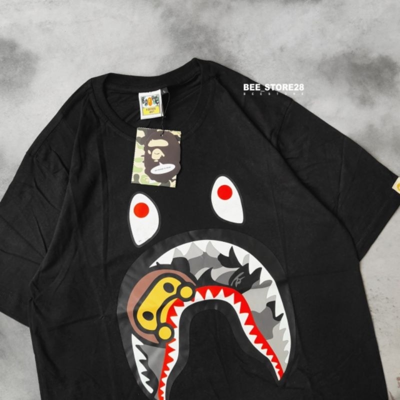 READY!!! BISA COD KAOS T-SHIRT BAPE A BATHING APE SHARK MILO FULLTAG&amp;LEBEL