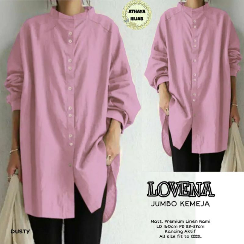 JULIA TUNIK matt crepe hq kancing depan DAN ADISA TOP TUNIK ELMIRA DAN LOVENA KEMEJA JUMBO LINEN ATH