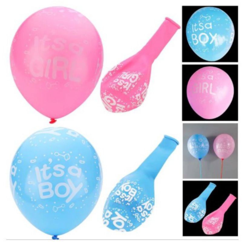 BALON LATEX GENDER REVEAL IT'S A BOY/IT'S A GIRL (Isi 10)