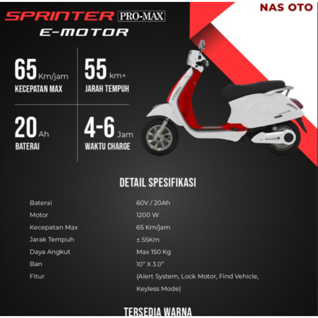 Exotic Motor Listrik - Sprinter Pro max