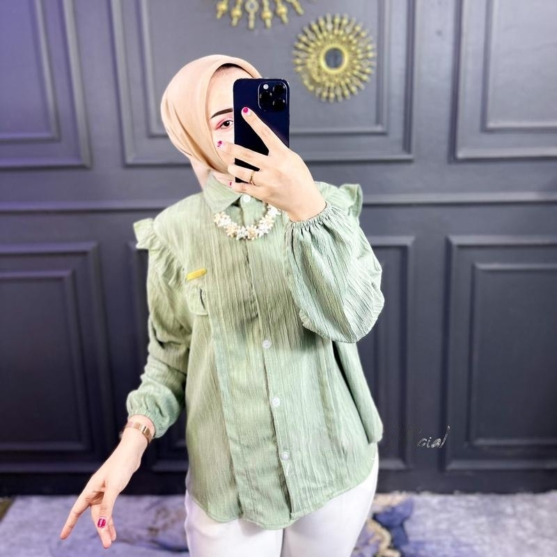 Kemeja Blouse Wanita - Inara Blouse Baby Crush - Atasan Wanita Korean Style