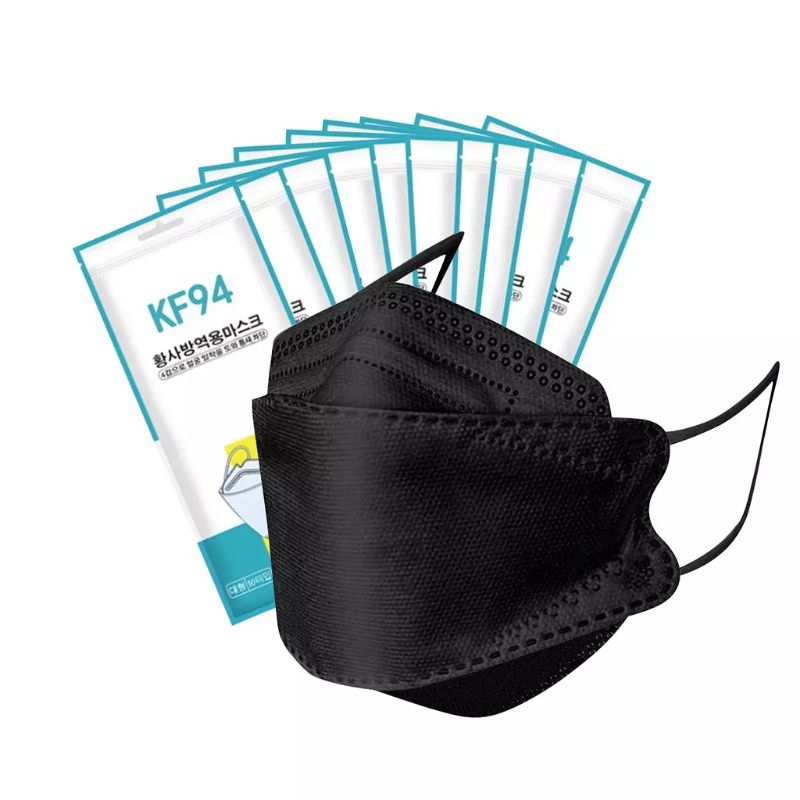 MASKER KF94 HITAM PUTIH ISI 10PCS