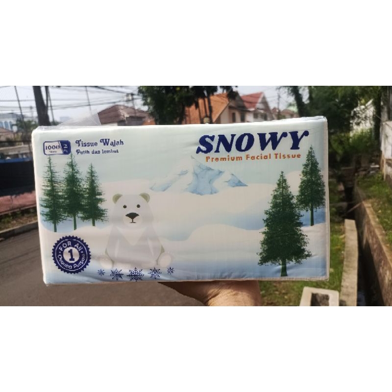 Tissue snowy facial 1000 sheets 2 ply 1 bal isi 10 sheets murah lembut berkualitas