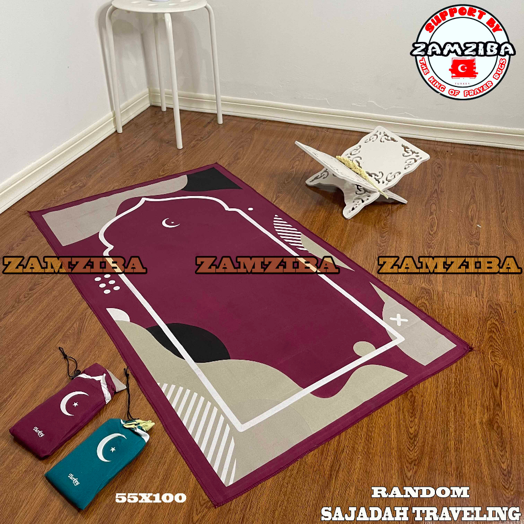 Sajadah Traveling Model Serut - Sejadah Sauvenir Ukuran Dewasa Perlengkapan Sholat