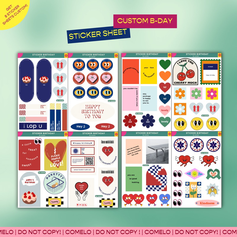 

STIKER SEBANYAK 2 LEMBAR A3+ CUSTOM STIKER PACKAGING BOX GIFT BIRTHDAY ANNIVERSARRY GRADUATION