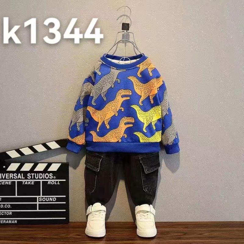 setelan sweater anak laki-laki import | setelan sweater dino anak laki-laki import murah | setelan s