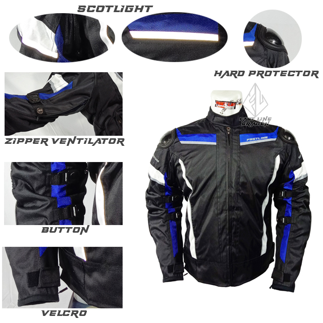 JAKET MOTOR TOURING BIKER FREESTYLE FULL BODY PROTECTOR FAST LINE CARREL BAHAN PREMIUM TAHAN AIR