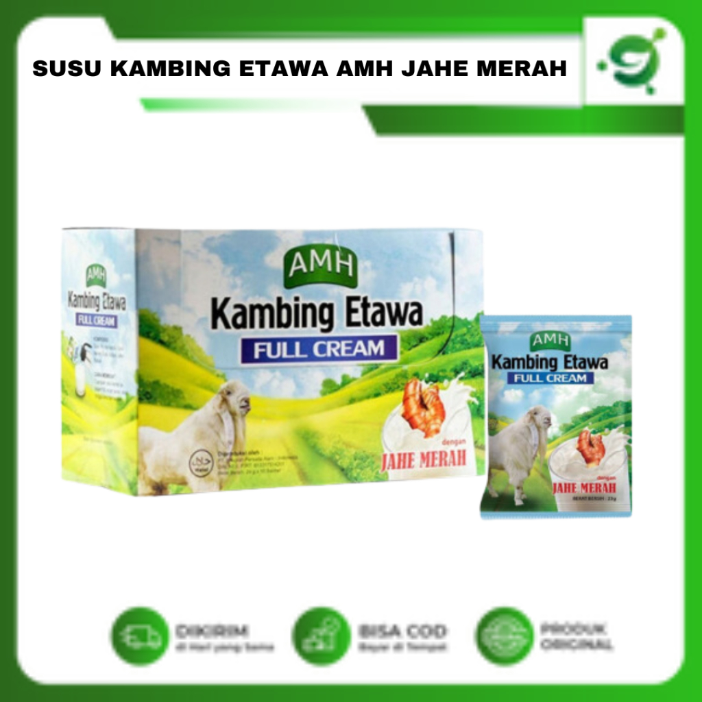 

Susu Kambing Etawa AMH Jahe Merah | 1 Box Isi 10 Sachet