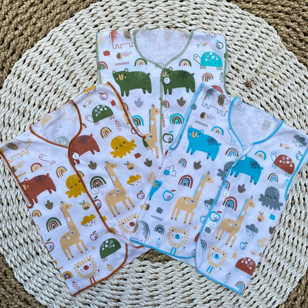 3 pcs baju bayi baru lahir lengan kutung DNW BABY