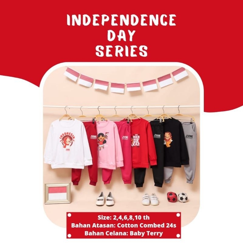 Ready Setelan Anak Kemerdekaan series Gratis Tas by Jovanka bisa cod