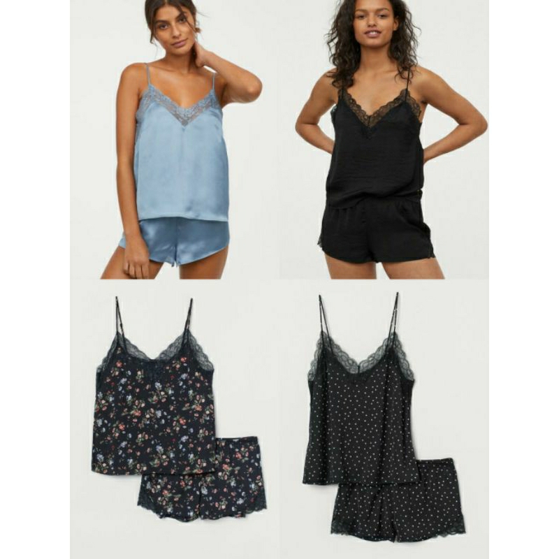 H&M Silk Short Pajamas Set / Baju Tidur Piyama Wanita