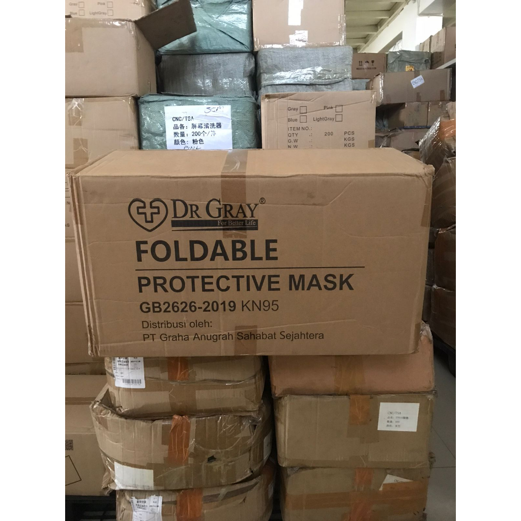 1000 pcs Masker KN95 DR Gray Sudah Berizin Protective Mask daily use Nyaman