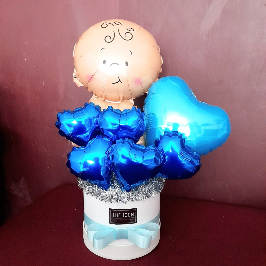 baby boy buket balon | buket balon bayi laki laki | balon baby shower