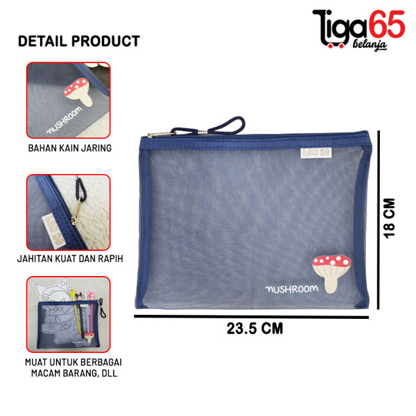 365 Zipper Bag / Zipper Transparant / Zipper Map / Tas Jaring Resleting / Pouch / Map Jaring 2015/8514