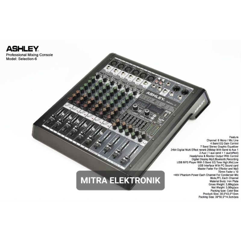 Mixer Ashley Selection 6 New Terbaru. Mixer 6 channel Ashley Selection 6 Original