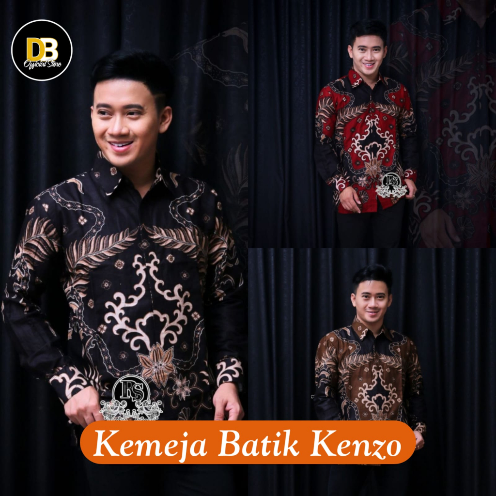 Kemeja Batik Katun Pria Lengan Panjang Motif Kenzo M L XL XXL / Baju Batik Pekalongan Kekinian Modern Murah Viral