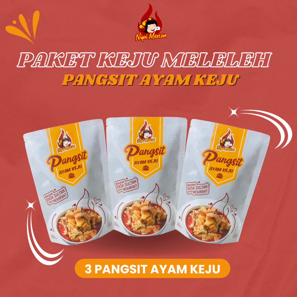 PAKET KEJU MELELEH ( TIGA PANGSIT KEJU)