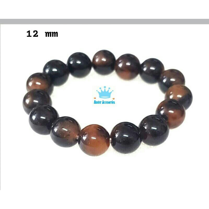 Gelang Giok Hitam Kecoklatan Natural Batu Import