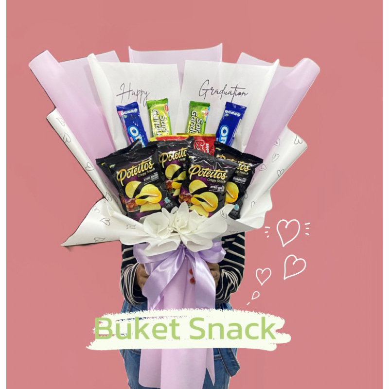 

SNACK BOUQUET MEDIUM SIZE - Buket Snack Bouquet Snack Florist Buket Bunga Makanan Bucket Snack Hadiah Wisuda Kado Graduation Hadiab Ulang Tahun Bucket Snack Bouquet Snack Bunga