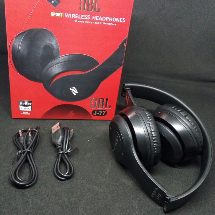 Headphone Bluetooth Bando JBL J-77 Wireless Headphones Super Bass