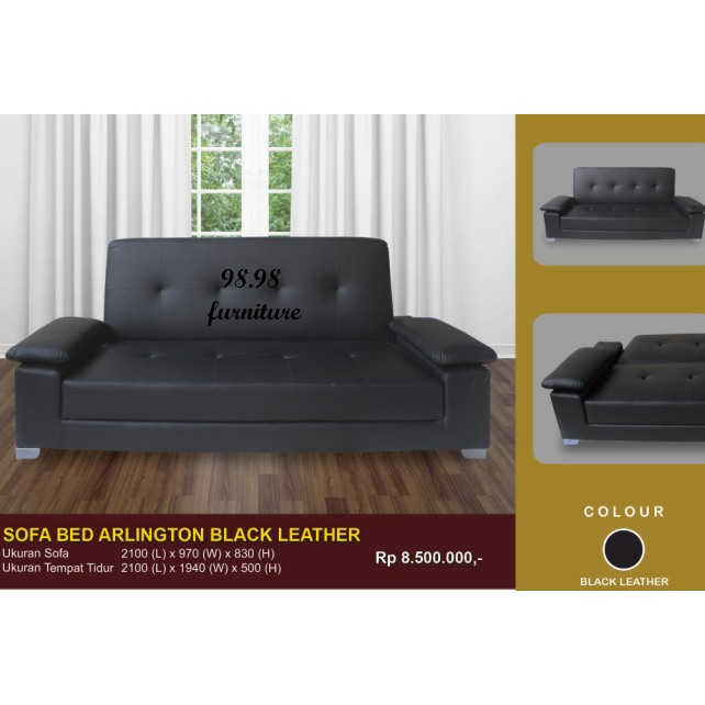 SOFA Bed Arlington Black Leather  - Medan