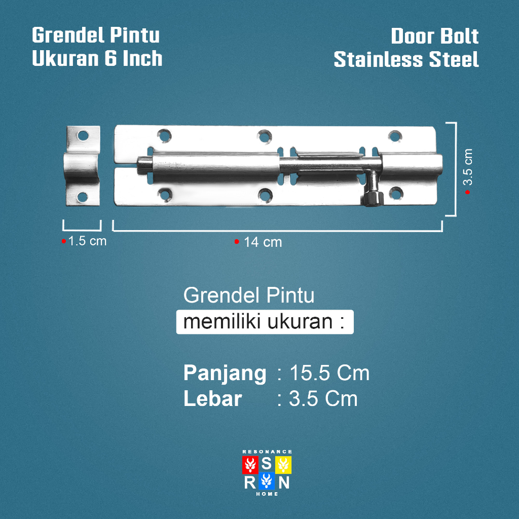 Grendel Slot Pintu / Jendela 6 Inch / 15cm Resonance Home