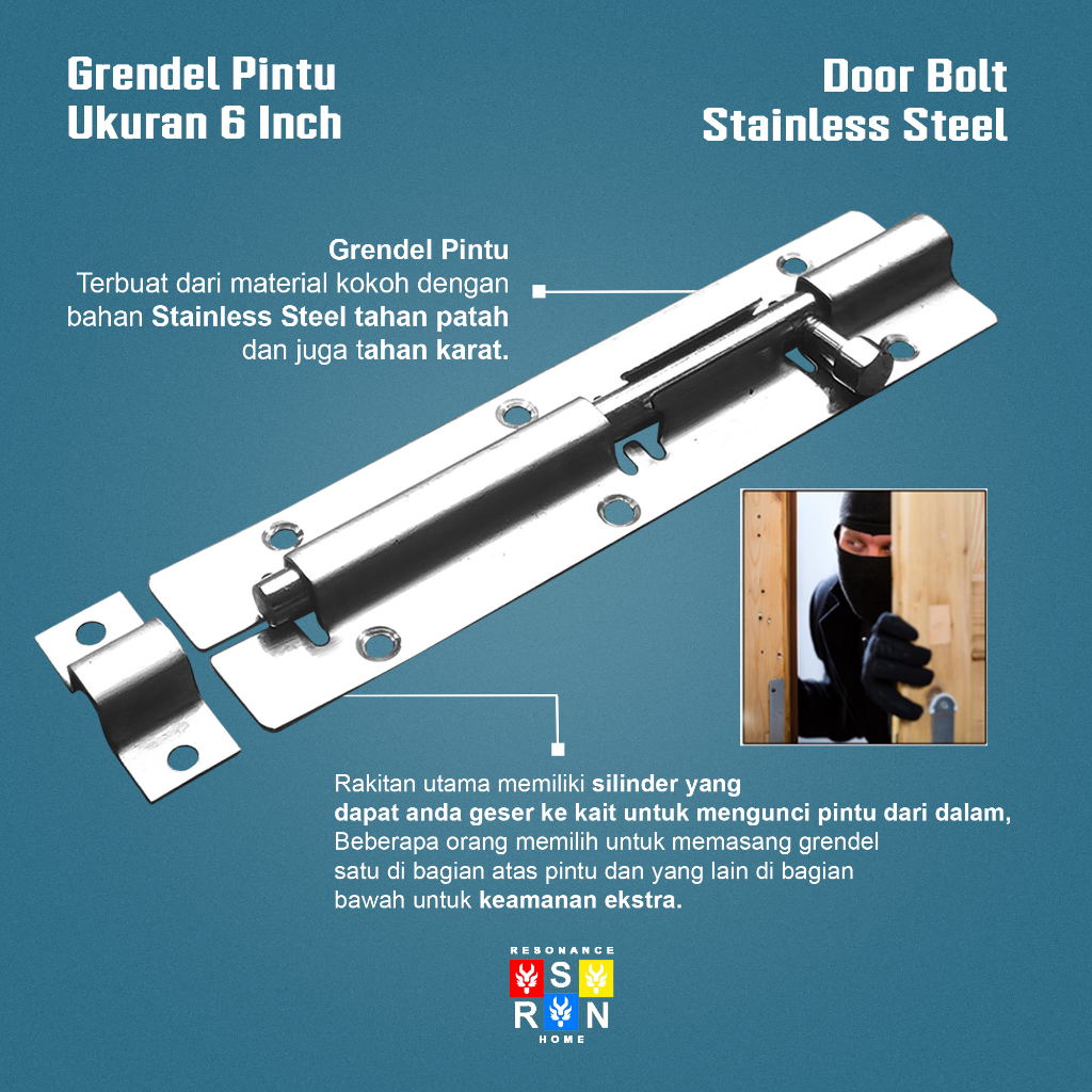 Grendel Slot Pintu / Jendela 6 Inch / 15cm Resonance Home