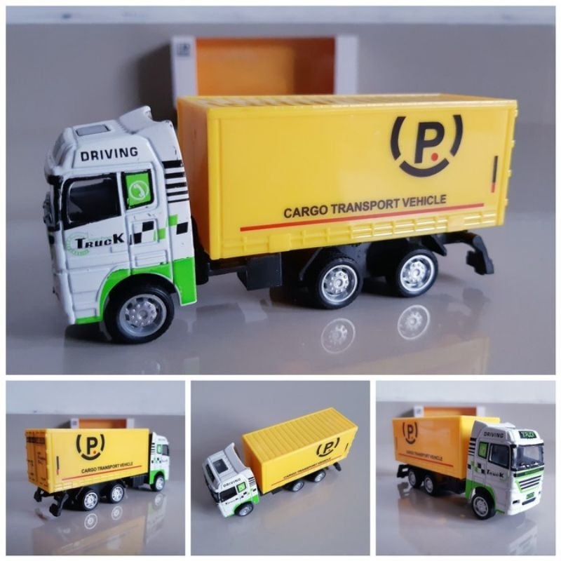 Diecast Mobil Truk Box Alloy Pullback - Miniatur