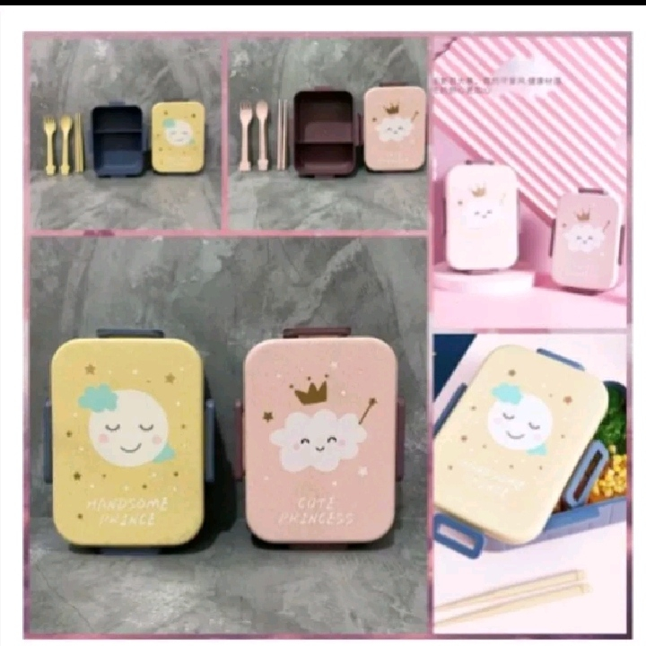 Promo Lunch Box Jerami  Anak Lucu /Kotak Bekal Cute Princess &amp; Handsome Princess